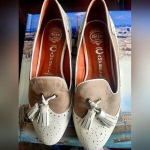 Jeffrey Campbell Cream Tan Brogue Loafers